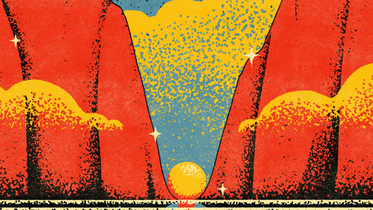 Album Cover of Altin Gun's album, Aşk. An illustration of a psychedelic valley.
