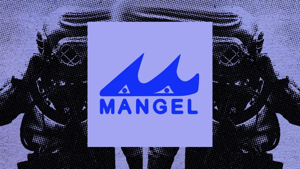 Composite image of two divers and the Mangel Records logo.