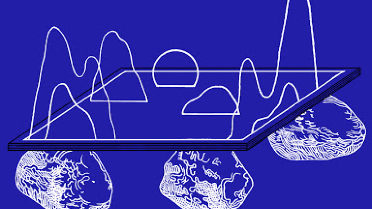 Tomaga's album cover. An abstract image on a blue background.
