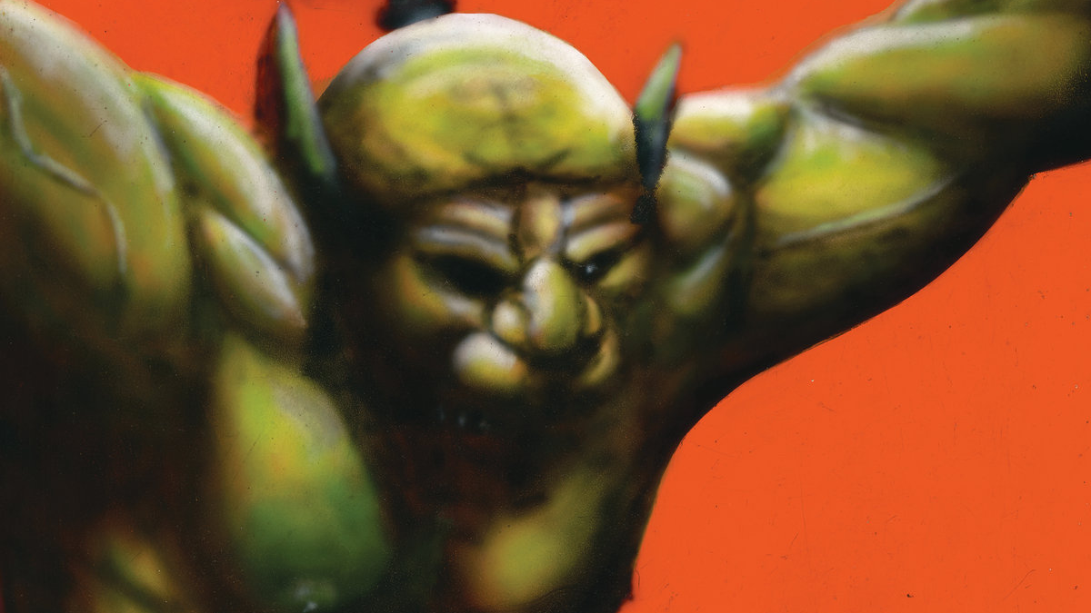 Crop of the album cover for Face Stabber by Oh Sees, featuring a Frank Frazetta painting of an ork