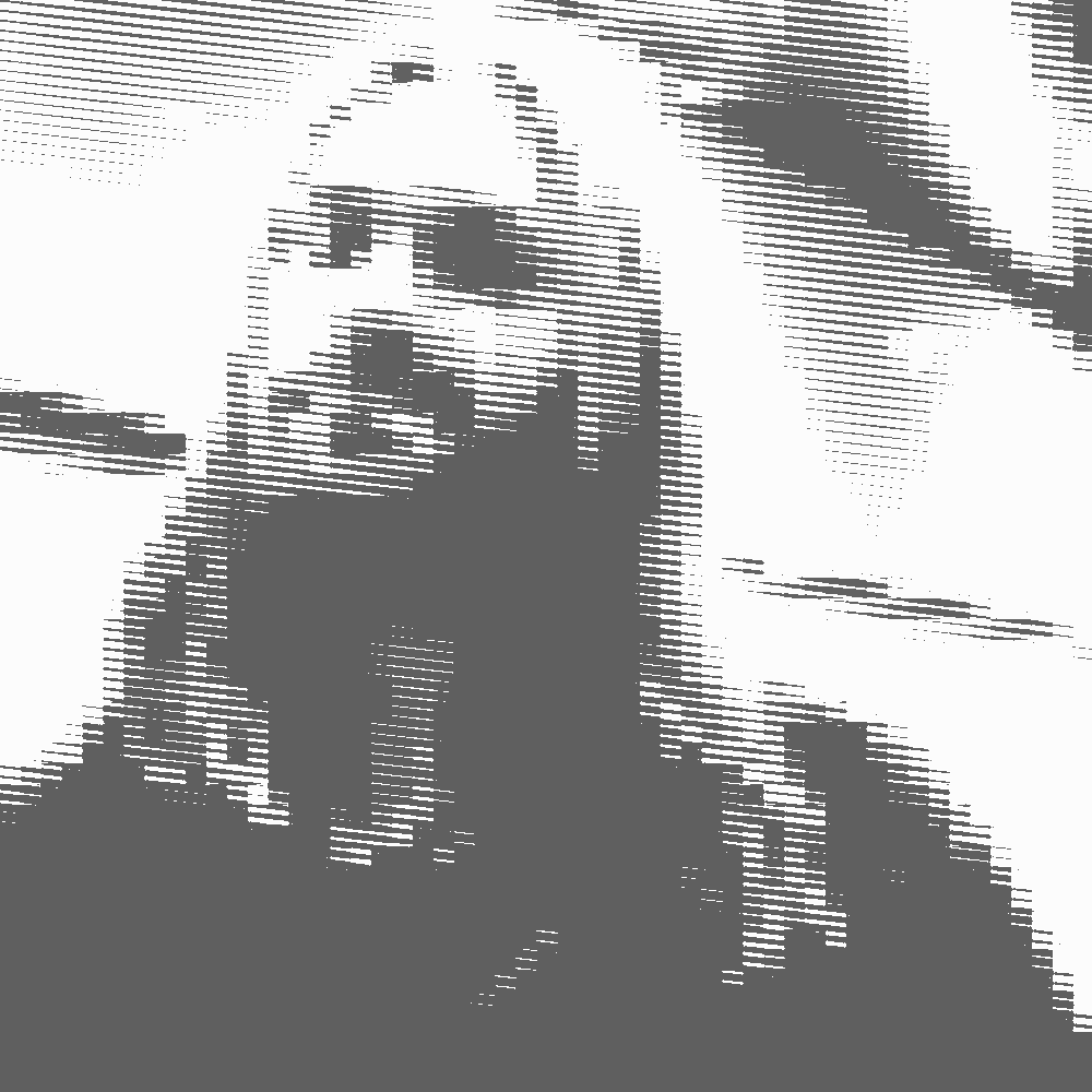 A photograph of electro dj and producer MUTTI. distorted and presented as a series of greay lines
